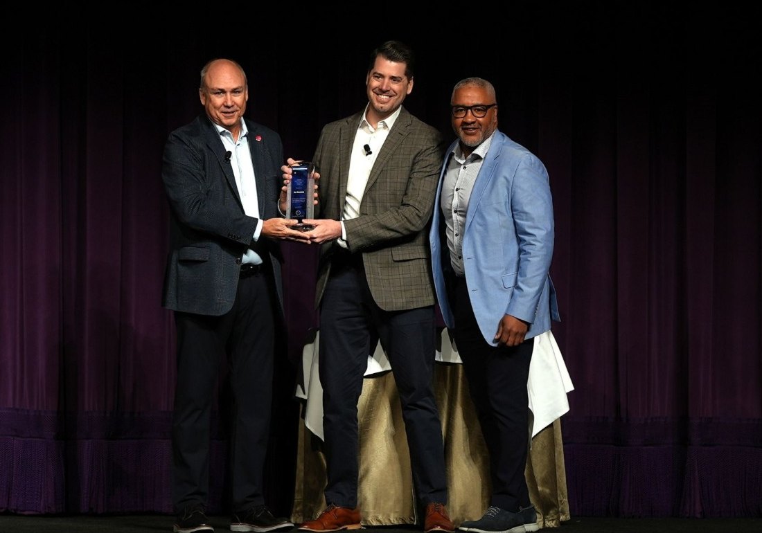 The Tru Treasury team on stage accepting the 2025 NACUSO Treasury Management CUSO of the Year award
